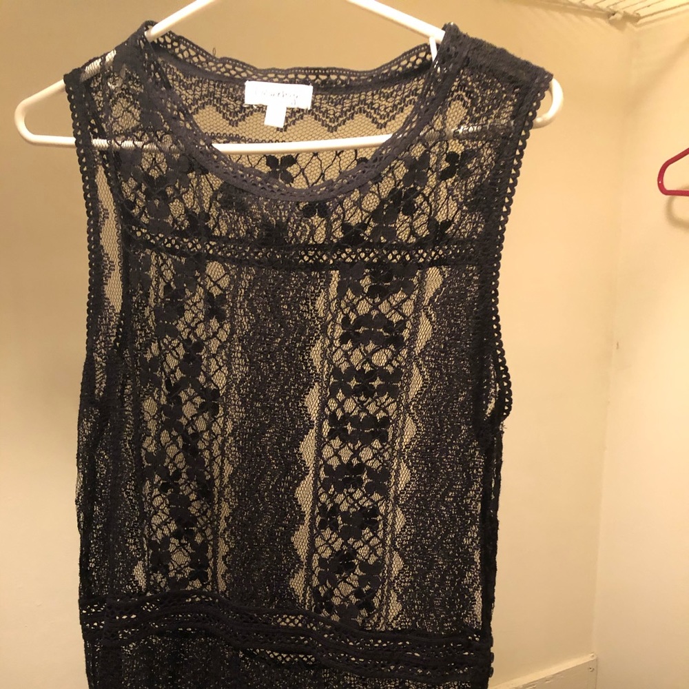 Black Lace Long Tank